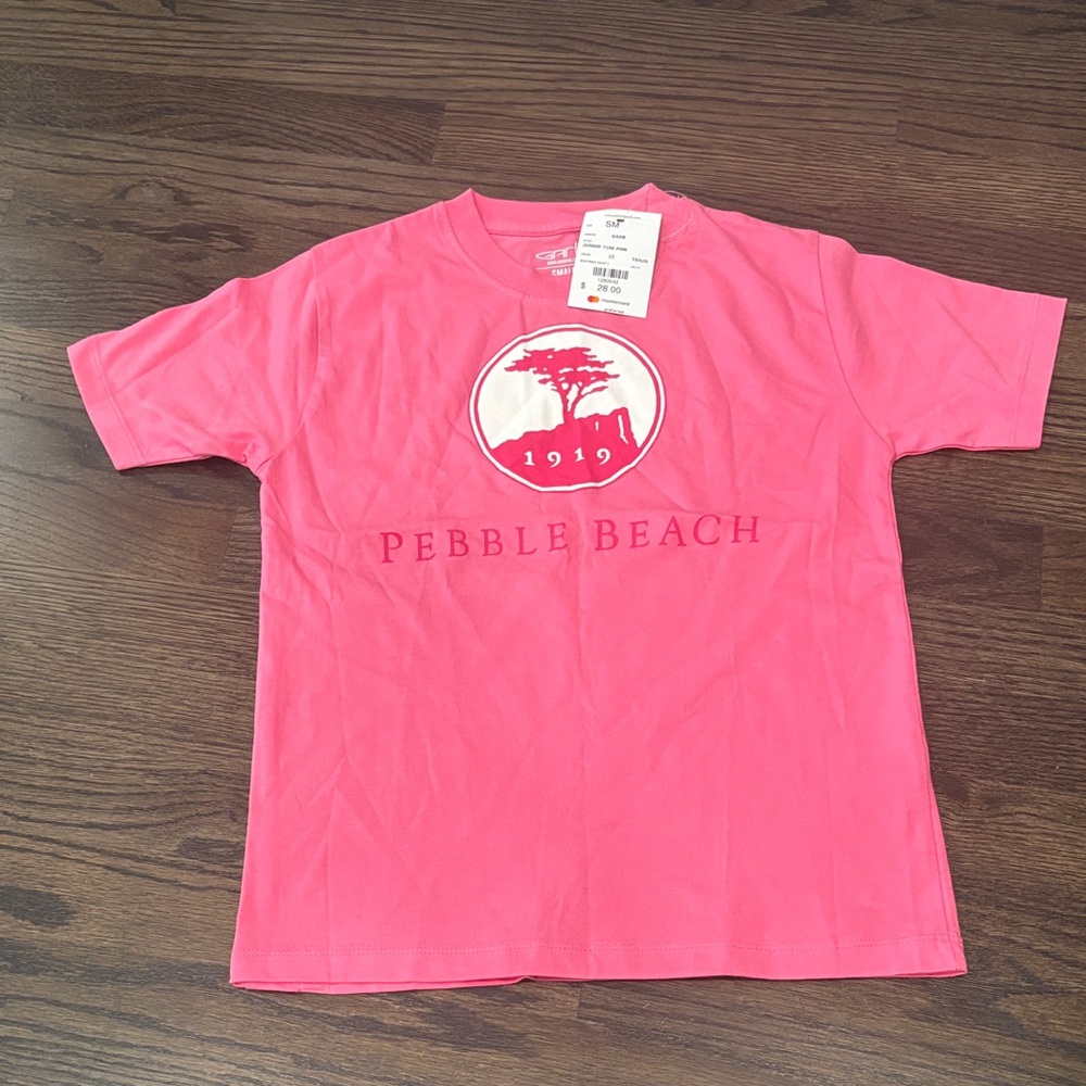 Pink pebble beach youth tshirt NWT